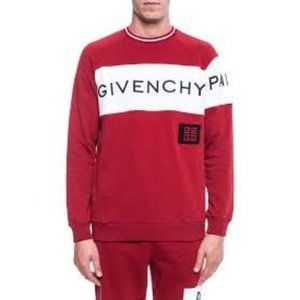 Givenchy authentic red white logo vintage fit sweat shirt size S 100% cotton